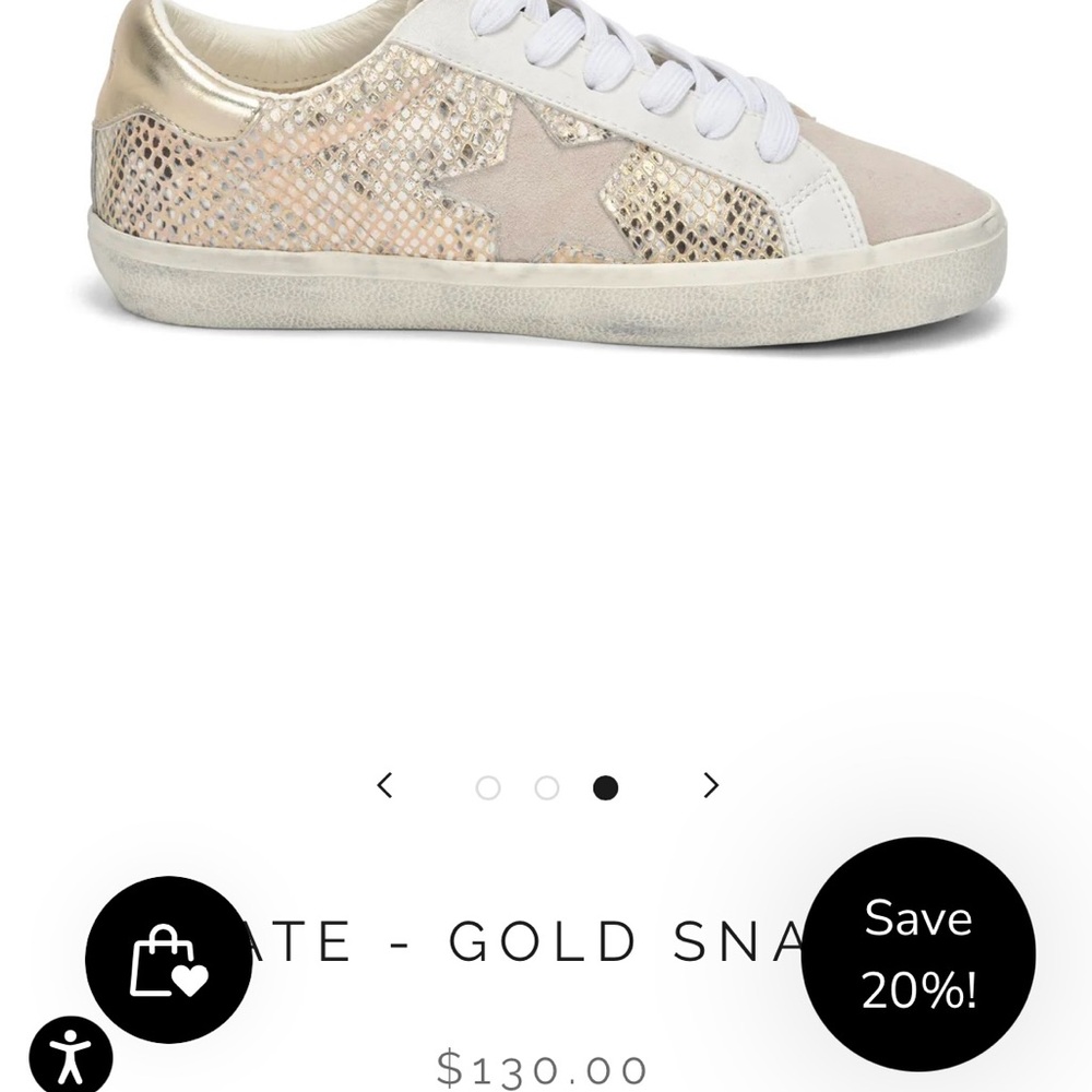 🌟 Vintage Havana Kate Gold Snakeskin Star Sneakers, size 9 - Picture 3 of 9